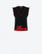 T-shirt Donna con rouche e scritta love Nero LOVE MOSCHINO- Francavilla Moda